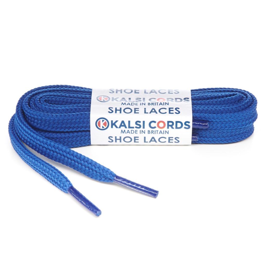 T638 8mm Flat Tubular Shoe Laces Royal Blue 1 Kalsi Cords