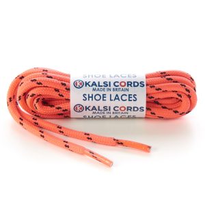 Three Fleck Fluorescent Pink with Black Shoe Laces 1 Kalsi Cords
