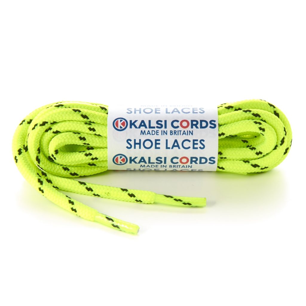 Yellow Rope Laces Fluorescent Yellow 2 Fleck 5mm Round Cord Shoe Laces - Rope Lace by ...
