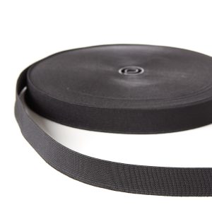 19mm Black Woven Loom Elastic by Kalsi Cords