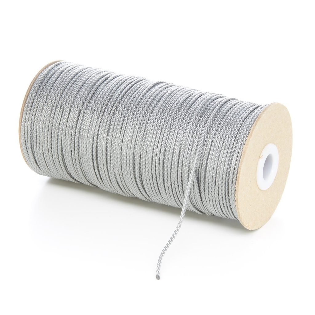 2mm Grey Silver Polypropylene Cord on Roll P379 Kalsi Cords