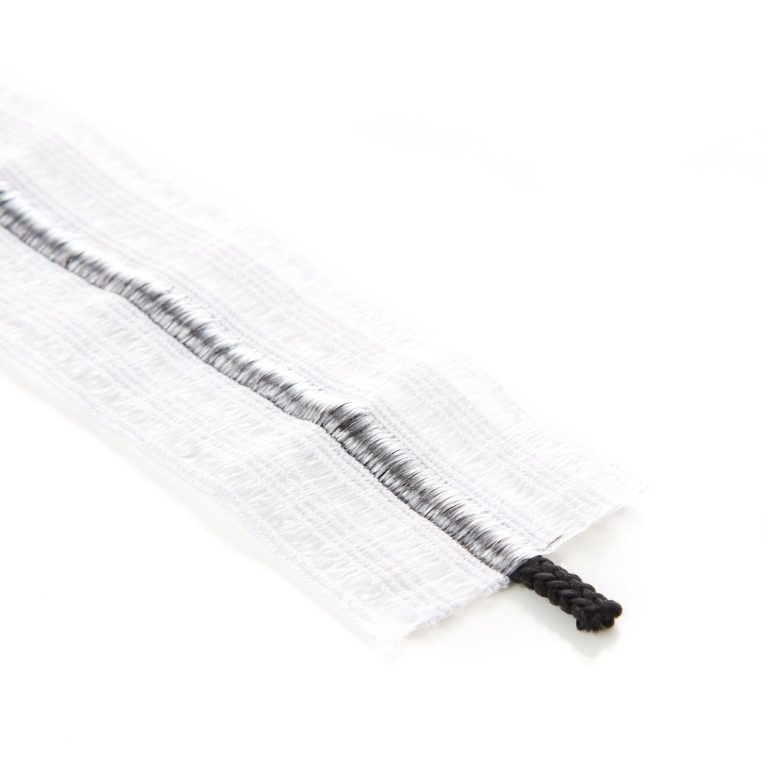 38mm Bonadex Waistband Elastic White – With Black Drawcord UK Made