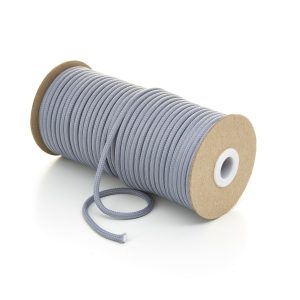 5mm Round Frosted Silver Polyester Cord by Kalsi Cords