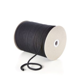 Black 7mm Round Cotton Cord by Kalsi Cords
