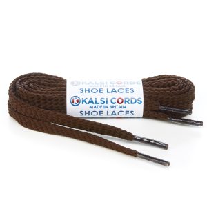 R1472 9mm Flat Diamond Pattern Premium Shoe Laces Brown 1 Kalsi Cords