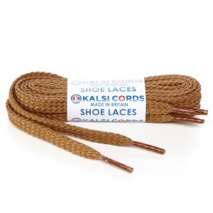R1472 9mm Flat Diamond Pattern Premium Shoe Laces Dark Beige 1 Kalsi Cords