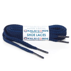 R1472 9mm Flat Diamond Pattern Premium Shoe Laces Dark Blue 1 Kalsi Cords
