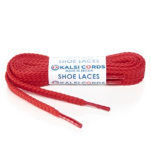 R1472 9mm Flat Diamond Pattern Premium Shoe Laces Rose Madder Red 1 Kalsi Cords