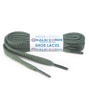 R1472 9mm Flat Diamond Pattern Premium Shoe Laces Thyme 1 Kalsi Cords