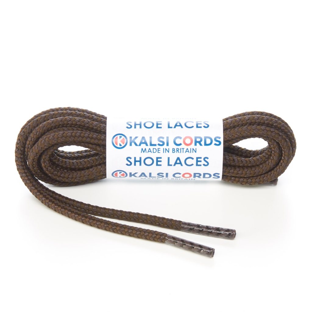 R698 4mm Round Extra Strong Heavy Duty Durable Shoe Laces York Brown 1 Kalsi Cords