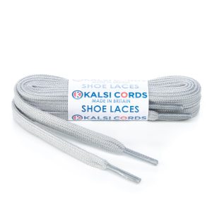 SP1 7mm Flat Tubular Premium Spun Polyester Shoe Laces Grey 1 Kalsi Cords