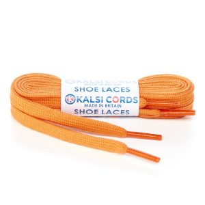 SP1 7mm Flat Tubular Premium Spun Polyester Shoe Laces Orange 1 Kalsi Cords