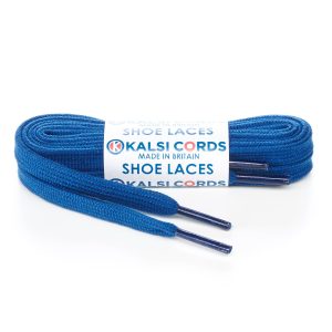 SP1 7mm Flat Tubular Premium Spun Polyester Shoe Laces Royal Blue 1 Kalsi Cords