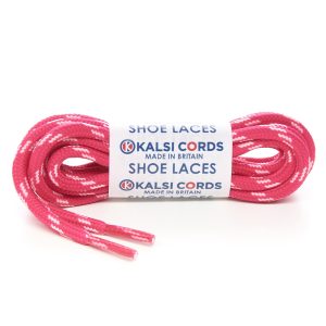 T621 5mm Round Cord 4 Fleck Shoe Laces Cerise with Baby Pink 1 Kalsi Cords