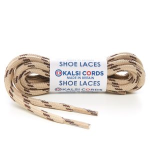 T621 5mm Round Cord 4 Fleck Shoe Laces Cream with Brown 1 Kalsi Cords