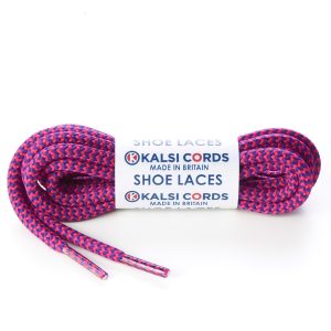 T621 5mm Round Cord Herringbone Shoe Laces Purple Cerise 1 Kalsi Cords