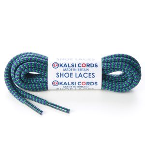 T621 5mm Round Cord Herringbone Shoe Laces Purple Emerald Green 1 Kalsi Cords