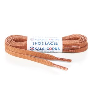 TE330 6mm Flat Waxed Cotton Shoe Laces Brown 1 Kalsi Cords