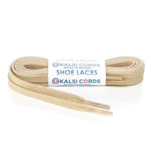 TE330 6mm Flat Waxed Cotton Shoe Laces Cream 1 Kalsi Cords