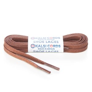TE330 6mm Flat Waxed Cotton Shoe Laces Dark Brown 1 Kalsi Cords