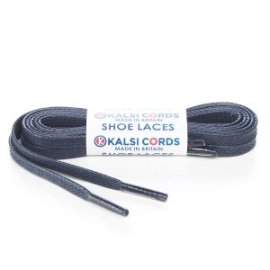 TE330 6mm Flat Waxed Cotton Shoe Laces Dark Navy 1 Kalsi Cords