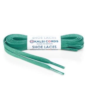 TE330 6mm Flat Waxed Cotton Shoe Laces Green 1 Kalsi Cords