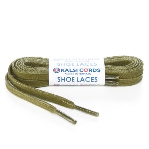 TE330 6mm Flat Waxed Cotton Shoe Laces Khaki 1 Kalsi Cords