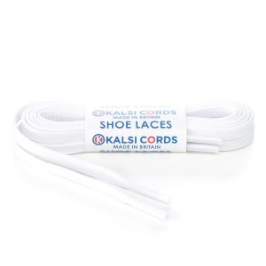 TE330 6mm Flat Waxed Cotton Shoe Laces White 1 Kalsi Cords