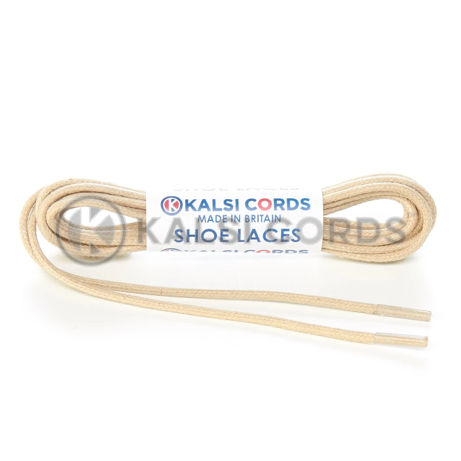 TE428 2mm Thin Fine Round Waxed Cotton Shoe Laces Cream 1 Kalsi Cords