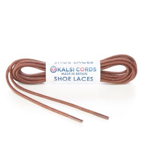 TE428 2mm Thin Fine Round Waxed Cotton Shoe Laces Dark Brown 1 Kalsi Cords