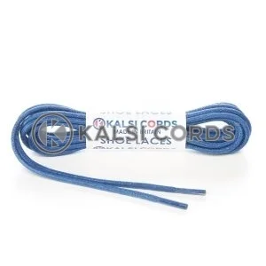TE428 2mm Thin Fine Round Waxed Cotton Shoe Laces Navy 1 Kalsi Cords