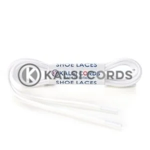 TE428 2mm Thin Fine Round Waxed Cotton Shoe Laces White 1 Kalsi Cords