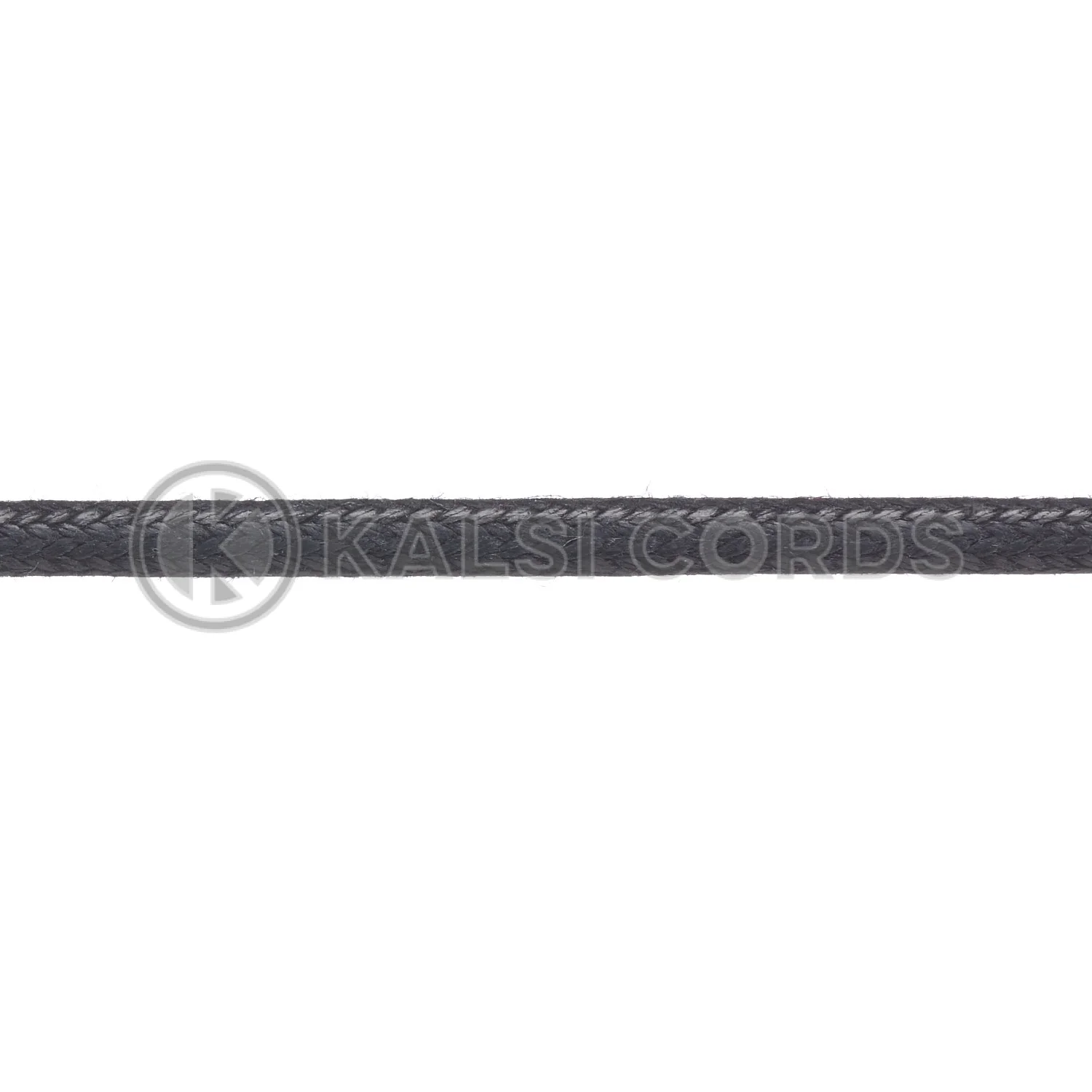 TE458 4mm Round Cord Waxed Cotton Shoe Laces Black 3 Kalsi Cords
