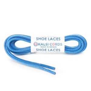 TE458 4mm Round Cord Waxed Cotton Shoe Laces Blue 1 Kalsi Cords