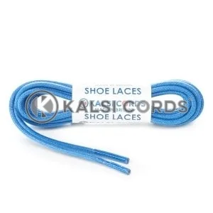 TE458 4mm Round Cord Waxed Cotton Shoe Laces Blue 1 Kalsi Cords