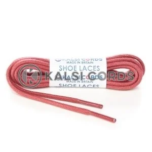 TE458 4mm Round Cord Waxed Cotton Shoe Laces Burgundy 1 Kalsi Cords