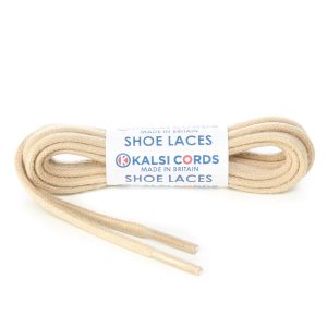 TE458 4mm Round Cord Waxed Cotton Shoe Laces Cream 1 Kalsi Cords