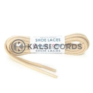 TE458 4mm Round Cord Waxed Cotton Shoe Laces Cream 1 Kalsi Cords