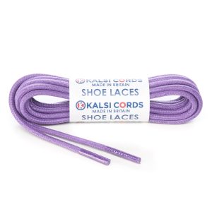 TE458 4mm Round Cord Waxed Cotton Shoe Laces Lilac 1 Kalsi Cords