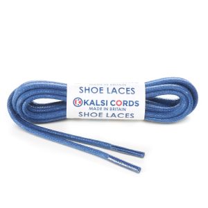 TE458 4mm Round Cord Waxed Cotton Shoe Laces Navy 1 Kalsi Cords