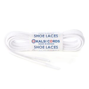 TE458 4mm Round Cord Waxed Cotton Shoe Laces White 1 Kalsi Cords
