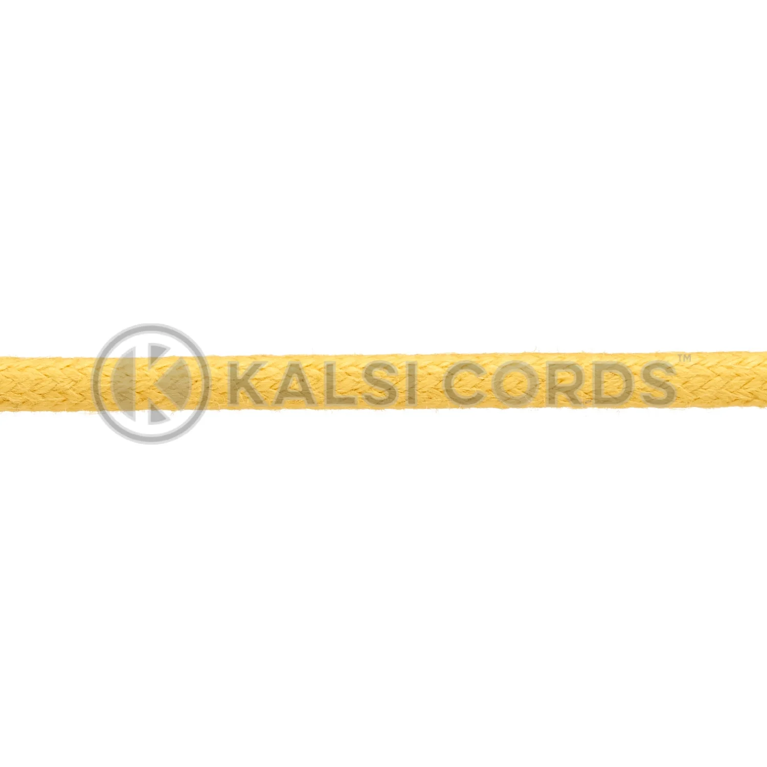 TE458 4mm Round Cord Waxed Cotton Shoe Laces Yellow 3 Kalsi Cords