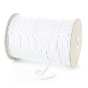 TPE11 6mm 8 Cord Flat Braided Elastic White Ecru Kalsi Cords