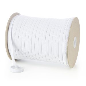 TPE225 8mm 10 Cord Flat Braided Elastic White Ecru Kalsi Cords