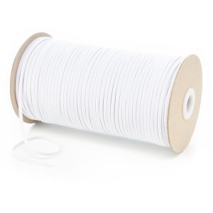 TPE50 3mm 4 Cord Flat Braided Elastic White ECRU Kalsi Cords