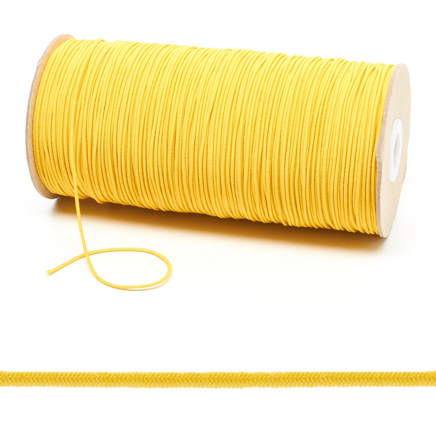 1.5mm Yellow Thin Fine Round Elastic Cord - Kalsi Cords UK Made