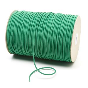 2mm Emerald Green Thin Fine Round Elastic Cord TPE84 Kalsi Cords
