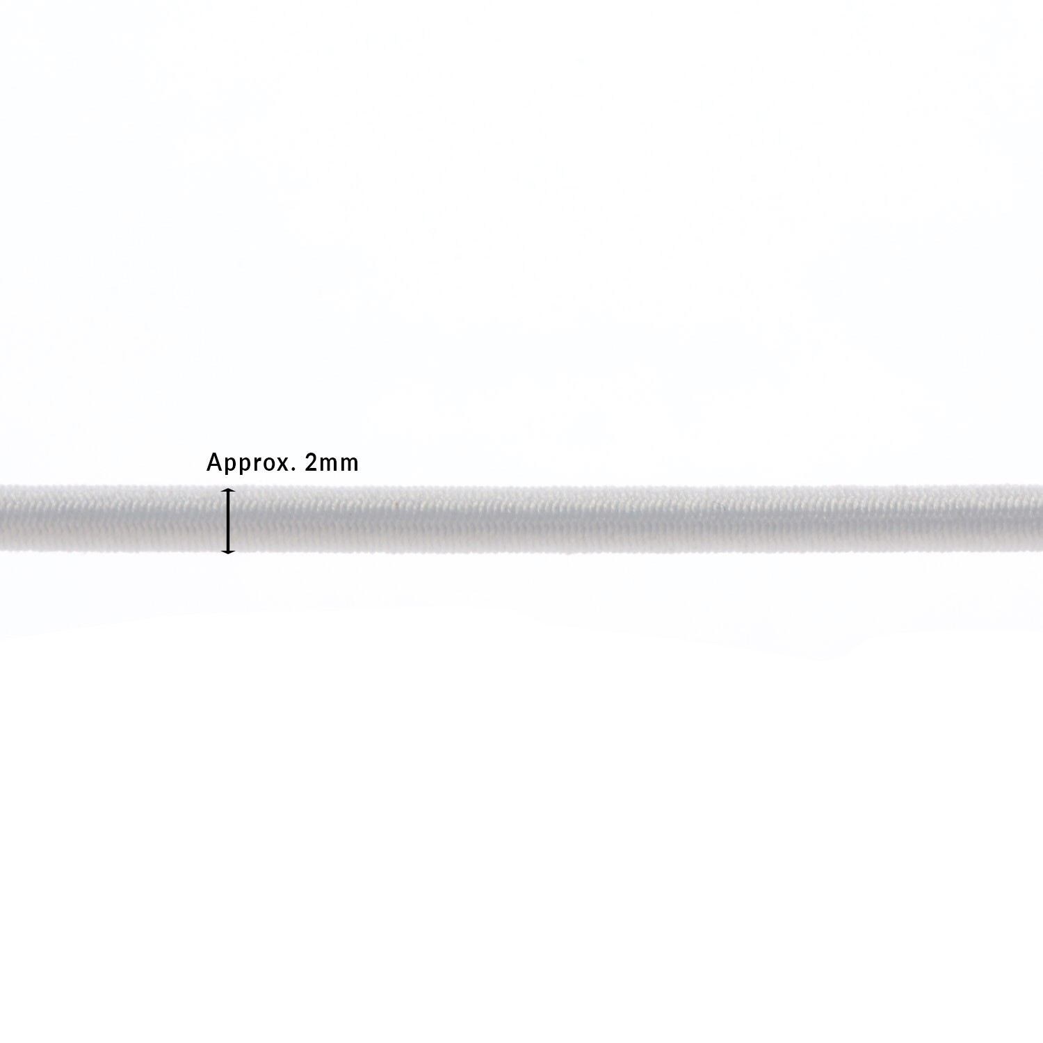 2mm White Thin Fine Round Elastic Cord TPE84 Diameter Kalsi Cords