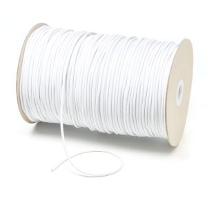 2mm White Thin Fine Round Elastic Cord TPE84 Kalsi Cords