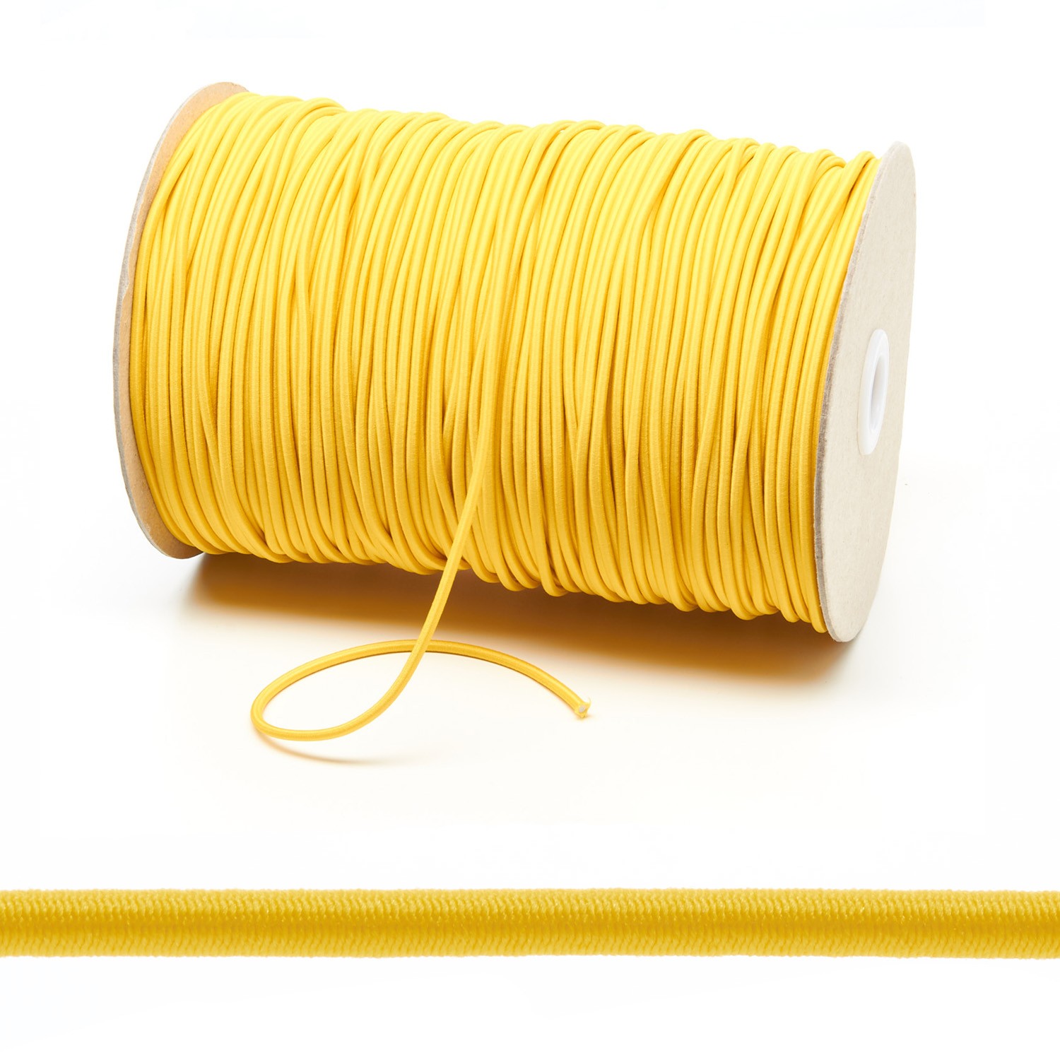 2mm Yellow Thin Fine Round Elastic Cord TPE84 Composite 1 Kalsi Cords